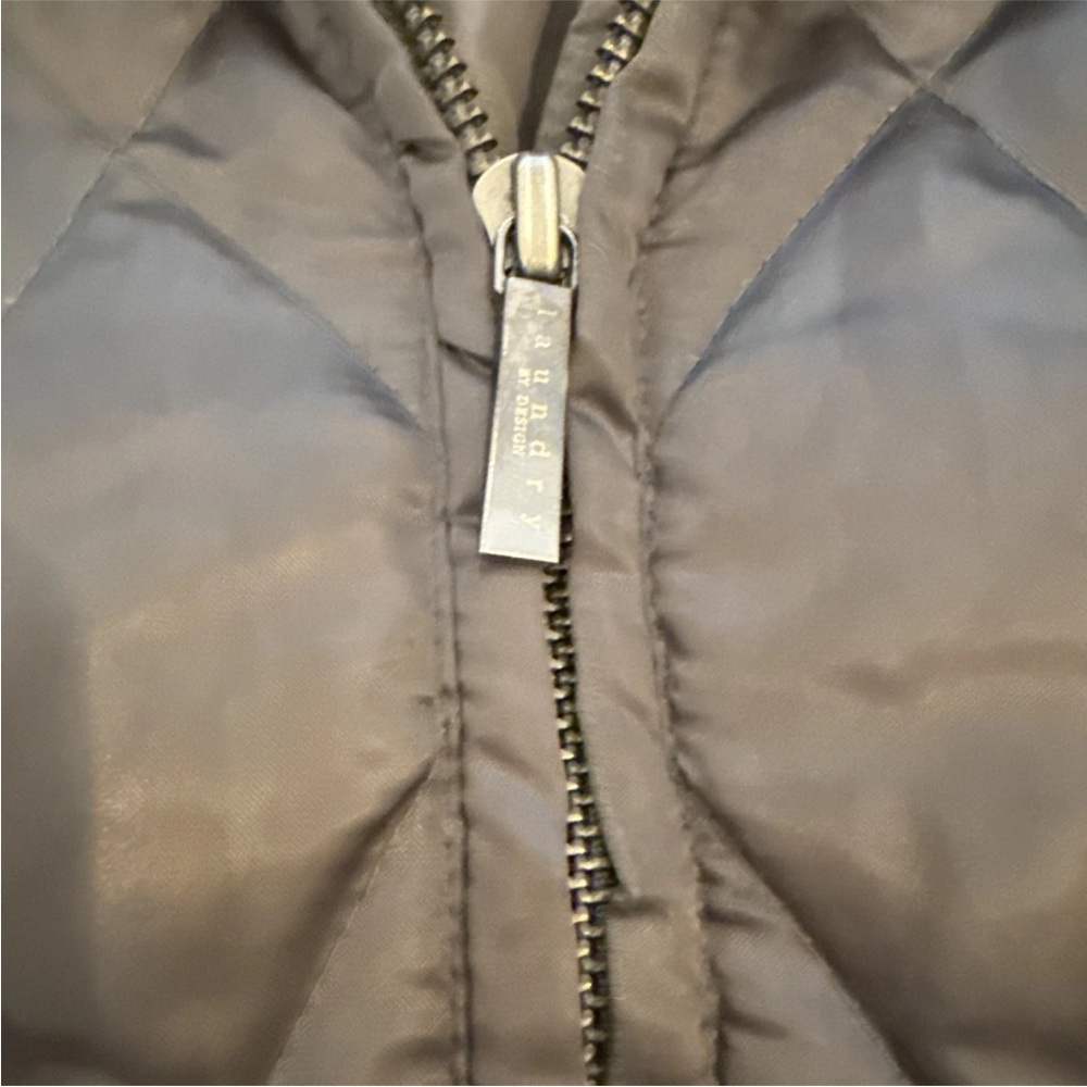 Laundry by Shelli Segal, Winter Coat Women Sz Medium, Gray Puffer Down faux Fur - Picture 5 of 7